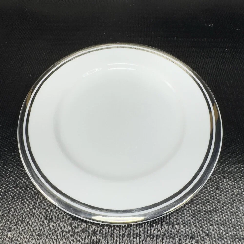 2005 Royal Doulton Pure Platinum Double Silver Band Plate Dish 7.5inch Set‎ 3